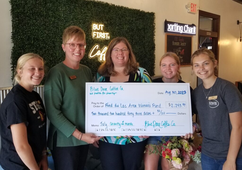 Blue Door Coffee Co. Donates to the Fond du Lac Area Women's Fund